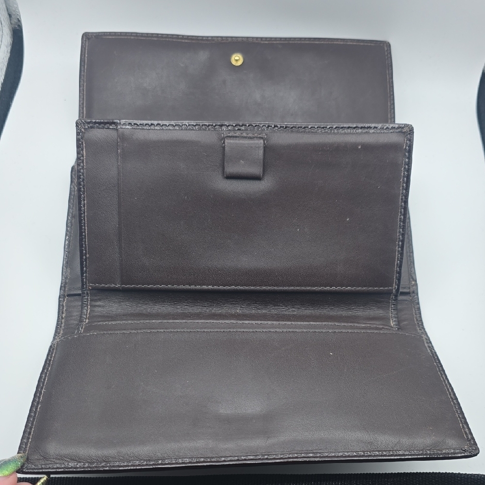 Coach Brown Signature Mono Canvas Continental Wallet W/ Checkbook Holder (EUC)✨️ - Picture 8 of 12